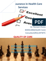 Quality Assurance in Health Care Services