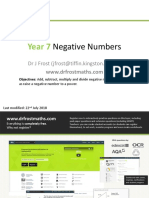 Year 7: Negative Numbers