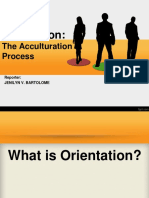 Orientation:: The Acculturation Process