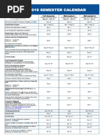 Fall 2019 Semester Calendar