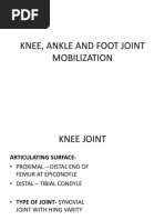 Knee, Ankle and Foot Joint Mobilization