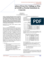 Study On Utilization of Iron Ore Tailings As Fine Aggregates and Ggbs As Partial Substitute in Concrete IJERTV6IS060445