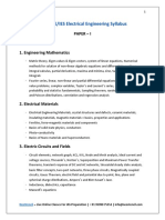 UPSC ESE/IES Electrical Engineering Syllabus: Paper - I