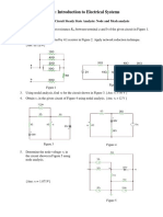 ES103: Introduction To Electrical Systems: Tutorial 1: DC Circuit Steady State Analysis: Node and Mesh Analysis