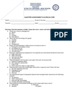 First Quarter Assessment in Agriculture