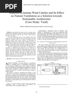 Analysis On Iranian Wind Catcher and Its Effect On Natural Ventilation As A Solution Towards Sustainable Architecture (Case Study: Yazd)