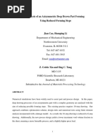 Analysis of An Axisymmetric Deep Drawn Part Forming Using Reduced Forming Steps