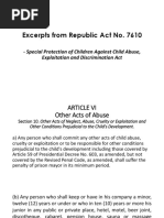 Excerpts From Republic Act No. 7610