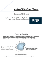 Fundamentals of Elasticity Theory: Professor M. H. Sadd