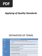 Applying of Quality Standards