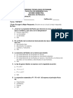 EXAMEN SEMESTRAL Elementos de Hidraulica 2017