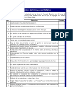 Inventario de Inteligencias Múltiples: No. Situación Puntaje