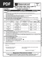 Paper-1: Advanced Pattern Part Test-1 (Apt-1)