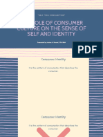 The Role of Consumer Culture On The Sense of Self and Identity