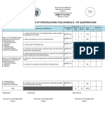 Table of Specifications (Tos) in Music 8 - 1St Quarter Exam