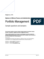 Portfolio Management: Sample Questions and Answers