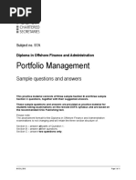 Portfolio Management: Sample Questions and Answers