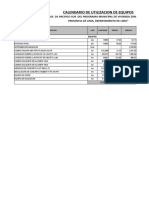 Calendario de Utilizacion de Equipos