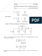 Lecture 16: Nodal/Mesh Analysis, Source Transformation: Lecturer: Dr. Vinita Vasudevan Scribe: Shashank Shekhar