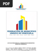 Documento Constitutivo de La Federación de Municipios Unidos de Venezuela.