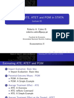 Estimating ATE, ATET and POM in STATA: Roberto A. Calero B. Roberto - Calero@pucp - Pe