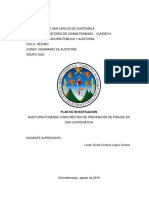 15 08 19 Plan de Investigación Grupo 2, Auditoría Forense Como Método de Prevención de Fraude en Una Cooperativa