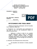 Petitioner'S Pre-Trial Brief: National Capital Judicial Region Regional Trial Court