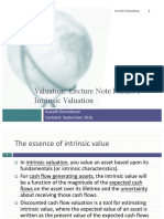 Valuation: Lecture Note Packet 1 Intrinsic Valuation: Aswath Damodaran Updated: September 2016