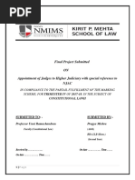 Final Project Submitted ON Appointment of Judges To Higher Judiciary With Special Reference To Njac