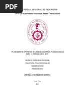 Planeamiento Operativo de La Mina Socorro U.P. Uchucchacua para El Periodo 2010 - 2011