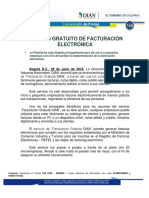 168-Servicio Gratuito de Facturación Electrónica