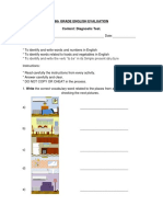 6Th Grade English Evaluation Content: Diagnostic Test.: Colegio Quillayquen F-83 Rinconada de Parral