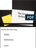 The Art of Defining