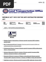 Republic Act 10913 or The Anti-Distracted Driving ACT: Govph Menu