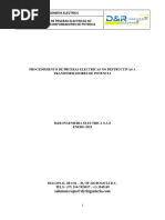 Procedimiento Pruebas Electricas Predictivas A Transformadores de Potencia - Dyr - 2019