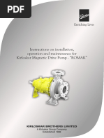 Instructions On Installation, Operation and Maintenance For Kirloskar Magnetic Drive Pump - "ROMAK"