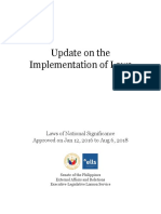 Update On The Implementation of Laws