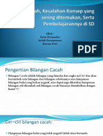 Bilanga Cacah, Kesalahan Konsep Yang Sering Ditemukan Real