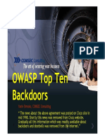 OWASP 10 Most Common Backdoors