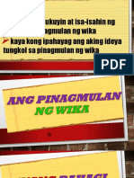 Grade 11 Kasaysayan NG Wikang Pambansa Unang Bahagi