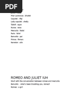 Romeo and Juliet Script Mini D