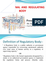 Professional and Regulating Body: Presented By