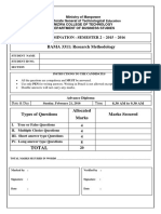 Model Mid Exam - Research Methodology