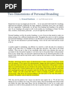 Two Dimensions of Personal Branding