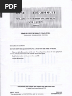 Malaysian University English Test (MUET Paper 3) End-Year 2010