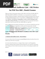 Books and Authors List GK Notes in PDF For SSC Bank Exams