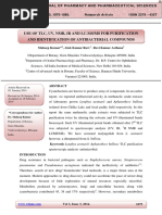 Use of TLC, Uv, NMR, Ir and Lc-Ms/Ms For Purification and Identification of Antibacterial Compounds