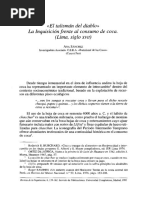 La Inquisicion Frente Al Consumo de Coca