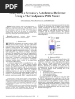 Analysis of A Secondary Autothermal Reformer Using A Thermodynamic POX Model