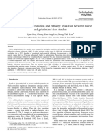 Comparison in Glass Transition and Enthalpy Relaxation Between Native and Gelatinized Rice Starches